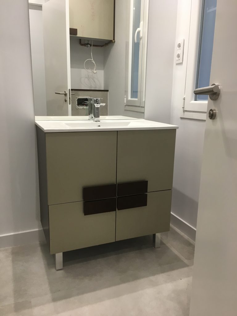Mueble laca seda cobre y murano